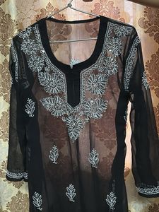 Elegant Black Embroidered Kurti
