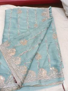 Embroidered Georgette Saree