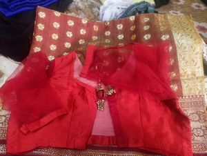 Maroon Banarasi saree