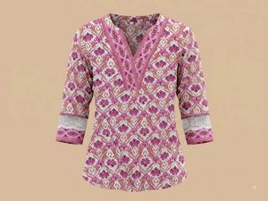 pink shirt lace kurti