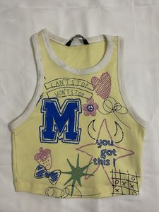 Zudio Graphic Crop Tank Top