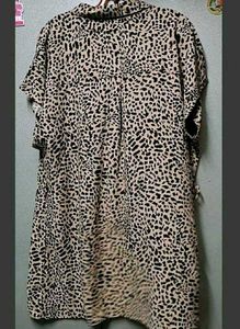 Branded Leopard Print Shirt Dress