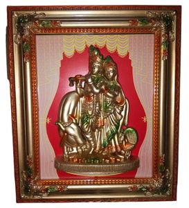 GLAMOUR Radha Krishna Wall Hanging Art Photo Frame