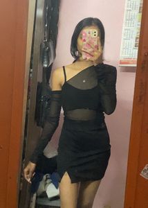 Sheer Black Mesh Top