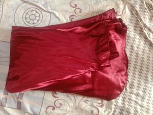 Marron satin Dandiya skirt with blouse