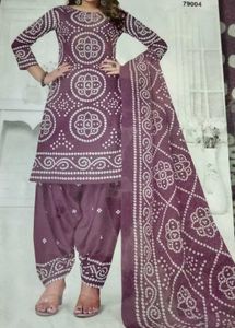 Purple Bandhani Print dupatta set