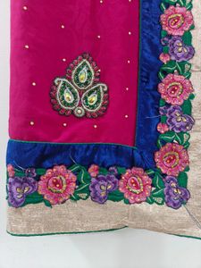 Georgette Magenta Saree