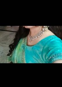 Elegant Blue &amp; Green Tie-Dye Saree