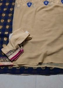 Embroidered Blue Saree