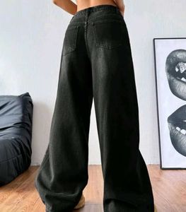 Black Wash Wide Leg Jeans