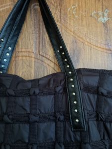 Stylish Y2K Black Grunge Quilted Tote Bag