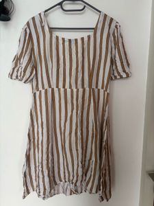 Striped Button-Down Mini Dress
