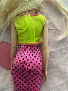 Barbie Doll with Pink Polka Dot Skirt Set