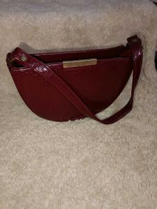 Maroon Half-Moon Bag