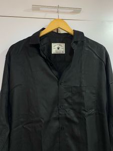 Men’s Black Satin Shirt