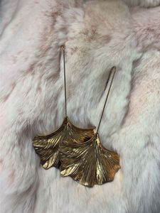 Elegant Gold Ginkgo Leaf Earrings
