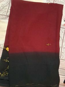 Elegant Embroidered georgette saree with blouse
