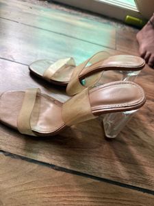 set of 2-  Crystal heel and transparent heels
