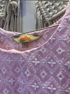 Pretty Pink Chikankari Kurta small size