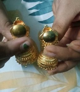 Golden Jhumka Earrings