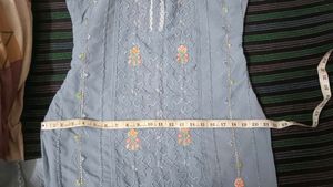 Designer Grey  Kurta with Straight Pants &amp; Plain D