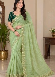 Elegant Embroidered Saree with Blouse