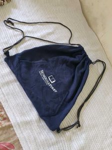 Navy Blue Drawstring Bag