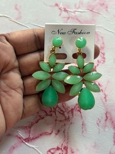 Elegant Green Drop Earrings