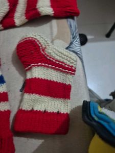 Baby Red Striped Knit Set