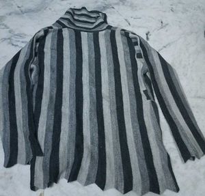 Striped Long Sleeve Button-Up sweater