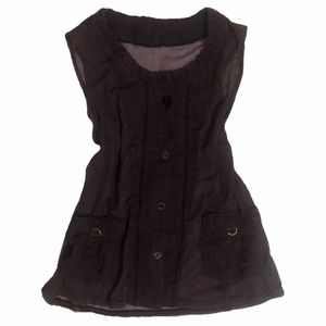 Sheer Sleeveless Dark Plum Top