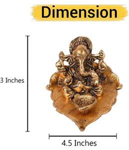 DIWALI GIFT Collectible India Ganesh Idol On Leaf