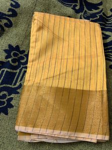 Yellow Striped Saree