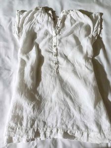White Linen Button-Up Top