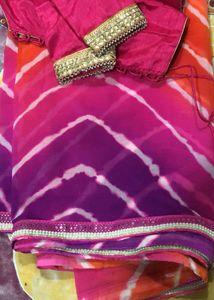 Gorgeous Pink Leheriya Saree