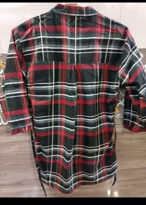 Red &amp; Green Plaid Tunic Top