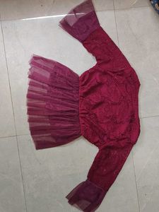 Burgundy Lace Top