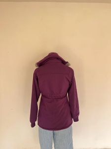 Purple Hooded Winter Coat