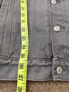 Gray Denim Jacket with Sherpa Collar