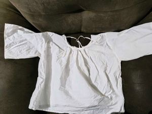 Boho White Wide Sleeve Top