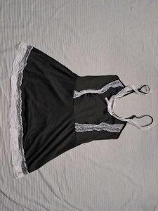 Lace Trimmed Maid Costume Dress