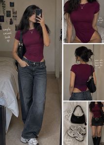 Burgundy Short Sleeve Bodysuit