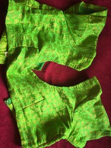 Light green pink boader half saree