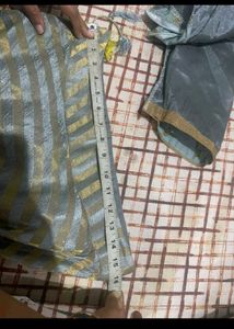 Elegant Grey Silk Blouse with lehenga