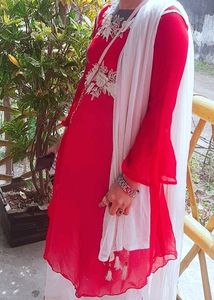 Red And White Gown