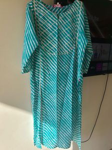 Striped Turquoise Kurta