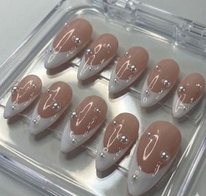 Nude Pearl French Press-On Nails ✨