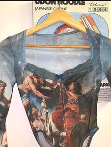 Renaissance Print Sheer Bodysuit