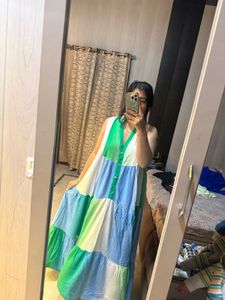 Color Block Sleeveless Maxi Dress🦋