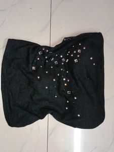 black tube top with in built bra.